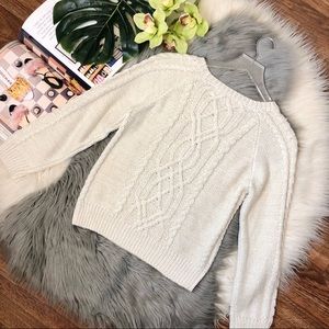 Cupcakes And Cashmere Cable Knit Pearl Sweater Xs
